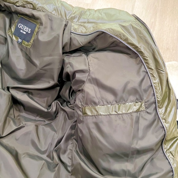 Guess Hooded Quilted Puffer Jacket - Military Olive Green - Picture 15 of 16